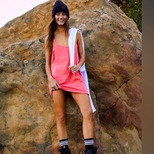 Free People Movement Size X-Large Hot Shot Mini Dress Color Coral